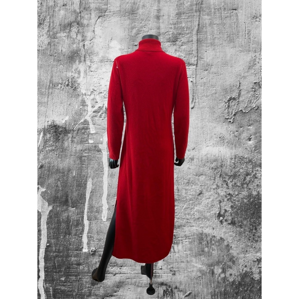 Boston Proper 100% Cashmere Red Turtleneck Midi Dress NWOT Size M - Picture 5 of 9
